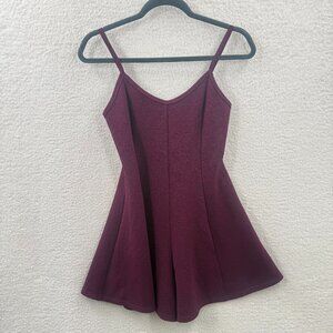 Umgee Maroon Burgundy Textured Stretchy Short Romper dress